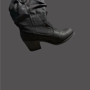 Rocket Dog Black Mid-Calf Block Heel Boot